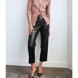 Babaton Command Crop Faux Leather Pants Black Suze 0